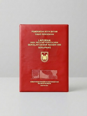 Sampul raport custom sekolah bahan ASE logo emas isi 20 lembar hotprint berkualitas