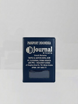 Cover passport travel jamaah umroh dengan desain elegan kantong tambahan