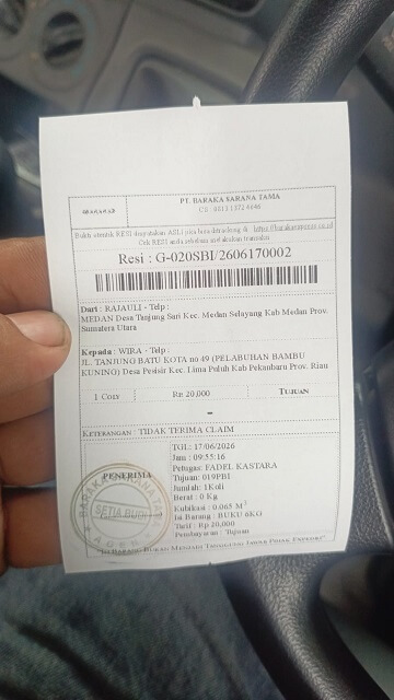 Resi kargo percetakan medan
